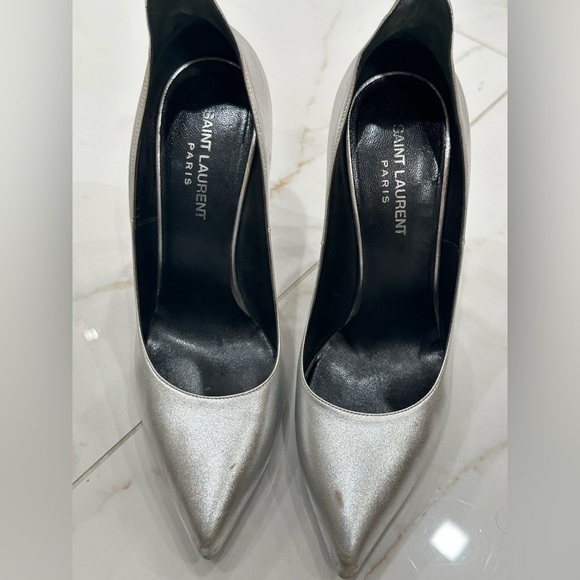 SAINT LAURENT SILVER SIZE 38 HEELS - Picture 2 of 6